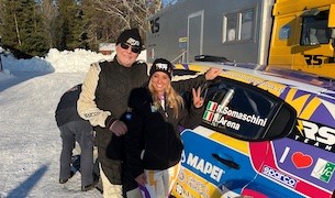 VOC´s Roger Fransson fick nöjet att coacha Rachele Somaschini i vinterrallykörning Foto: VOC - Lotta Holmkvist